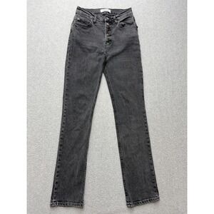 Reformation Jeans Womens 25 Gray High Rise Straight Leg Button Fly Denim Pants